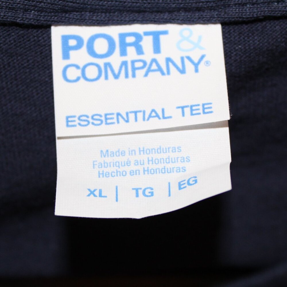 Port & Company Essential Tee navy blue w/ EAW graphic XL - brand new never worn - Picture 5 of 5